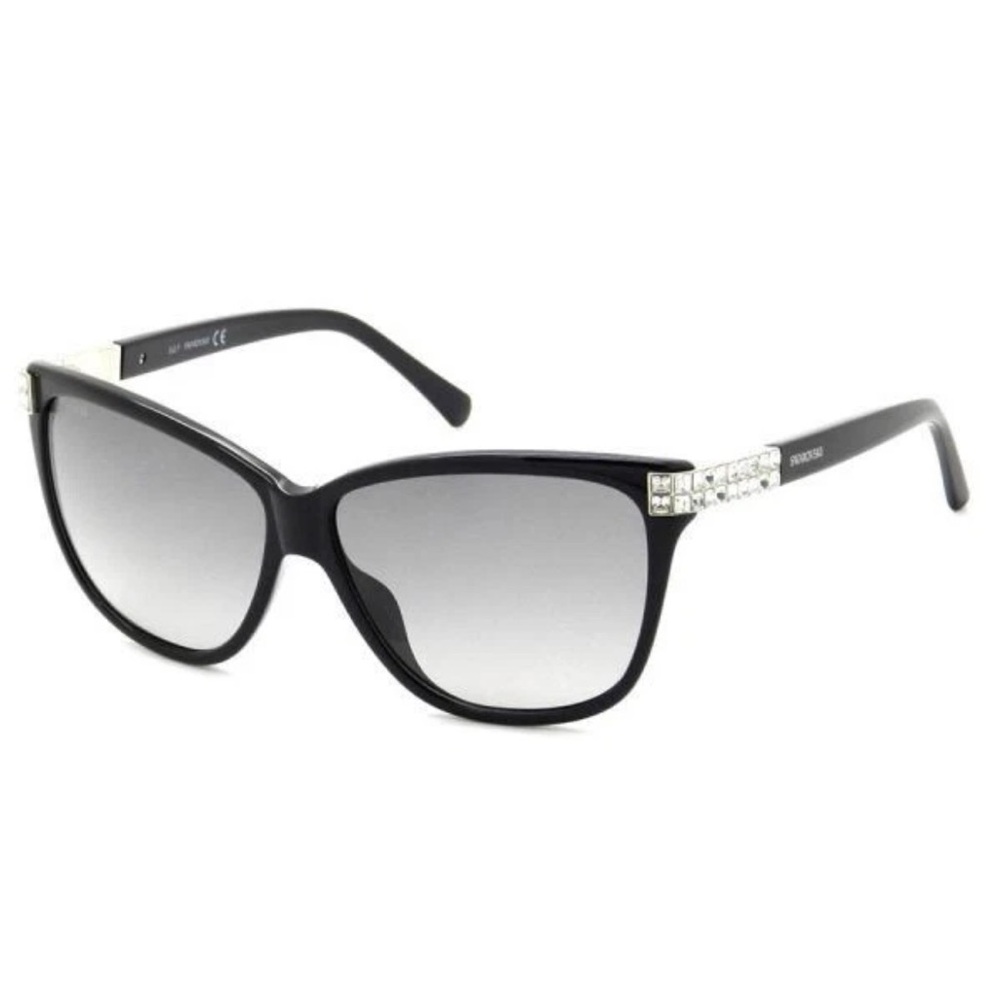 Swarovski SW137 01B Black 01B Cat Eye Sunglasses